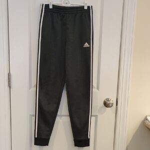 adidas Black Jogger with White Stripes
